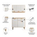 Ver imagem 5 de Armário Cozinha e Balcão 91cm Eris Freijó Uv/off Acetinado Z44 - Mpozenato
