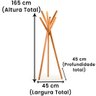 Cabideiro Fulô Ozki 165 Cm Altura Madeira Eucalipto Cedro - 2
