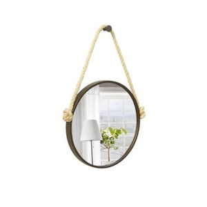 Espelho Decorativo Adnet Alça Sisal Natural 30 cm Redondo