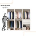 Ver imagem 4 de Guarda Roupa Casal Modulado Versa em MDF 6 Portas com 5 Cabideiros 3 Prateleiras 3 Gavetas