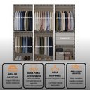 Ver mais imagens de Guarda Roupa Casal Modulado Versa em MDF 6 Portas com 5 Cabideiros 3 Prateleiras 3 Gavetas