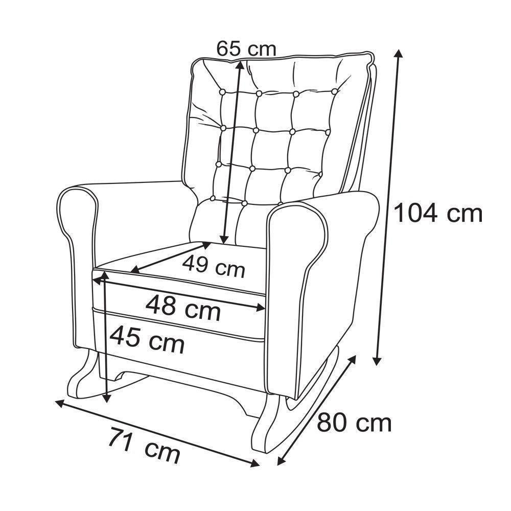 Poltrona Amamentação Manuela TM 702 Decor Loppes Poltrona Amamentacão Balanço Decorativa Quarto Bebê - 7