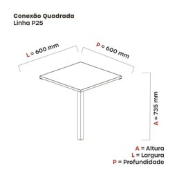 Conexão Quadrada 60x60x2,5cm CQP25 - 2