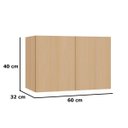 Ver imagem 3 de Armário Aéreo Geladeira 100% MDF 60 cm 2 Portas Lótus Carvalho