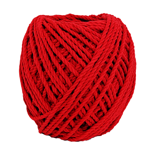 Cordão de Algodão Torcido São Francisco Vermelho 120 Metros