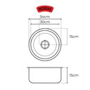 Ver imagem 2 de Essential Cuba Redonda Aço Medidas 30x15cm Inox 304