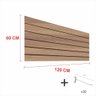 Kit Painel Canaletado Amadeirado Alt 60 Cm Comp 120 Cm Mais 30 Ganchos 20 Cm - 1