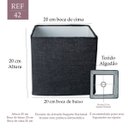 Ver imagem 2 de Cúpula de Abajur 20x20x20cm Quadrada Tecido Algodão Soquete Nacional Ref 42