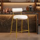 Ver imagem 1 de Banqueta Cozinha Alta com Encosto Industrial Dourado Londres PU Facto D03 - D'Rossi