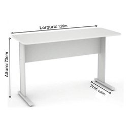 Mesa Reta 1,20x0,60 Cor Cinza sem Gavetas - 2