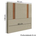 Ver imagem 4 de Cabeceira Solteiro 88 cm Veron Veludo Bege Soon