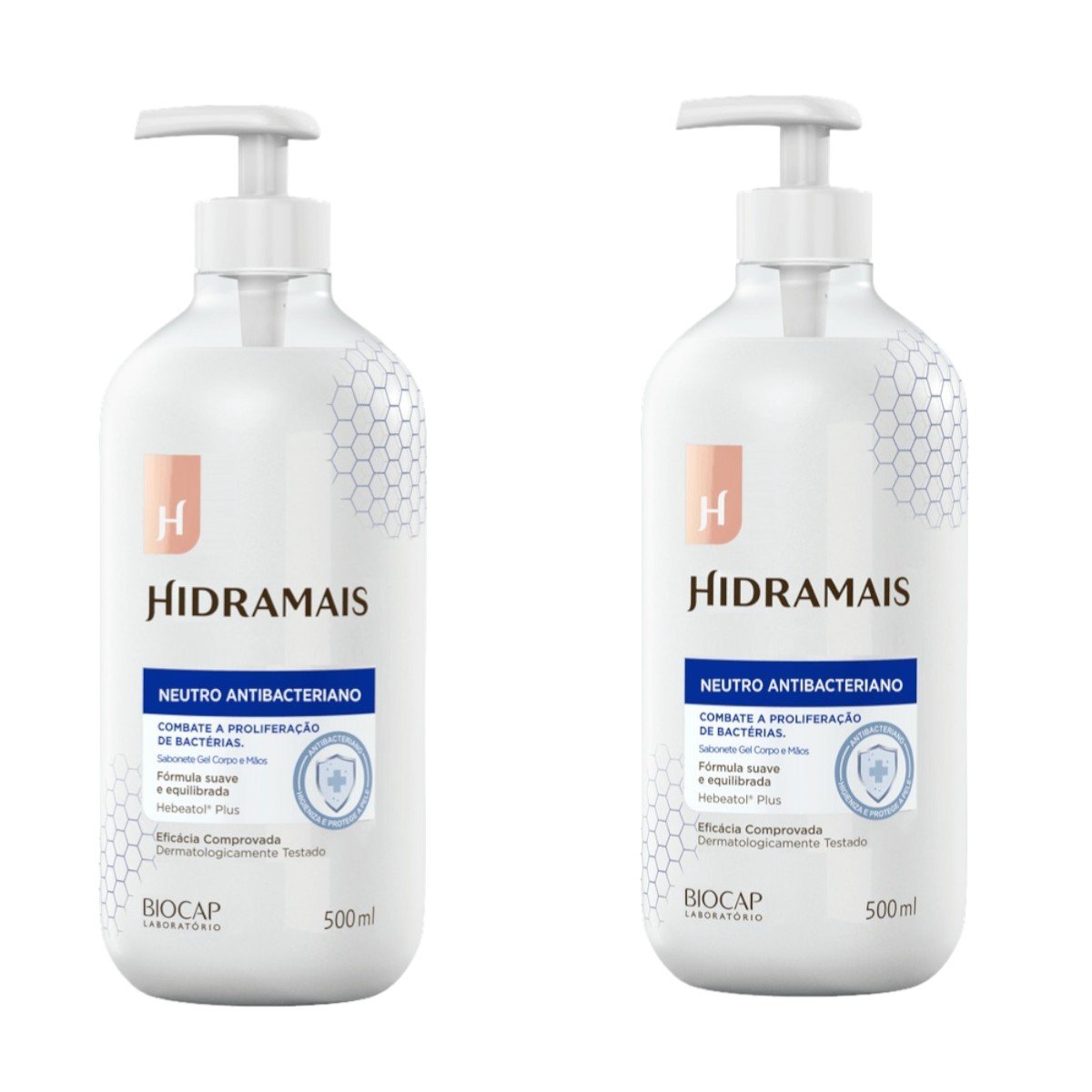 Kit 2 Sabonete Gel Neutro Antibacteriano 500 Ml Hidramais 13786