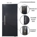 Ver imagem 3 de Porta Pivotante de Alumínio 210 X 100cm com Puxador Veneza Esquadrias Bergamo Abertura Direita