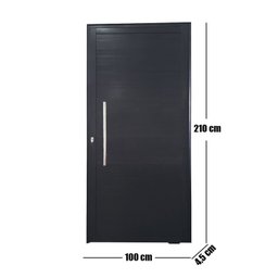Porta Pivotante de Alumínio 210 x 100cm com Puxador Veneza Esquadrias Bergamo - 5