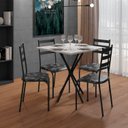 Ver imagem 1 de Conjunto Mesa com 4 Cadeiras 541.Sli e Tampo Quadrado Diamante Preto/Floral