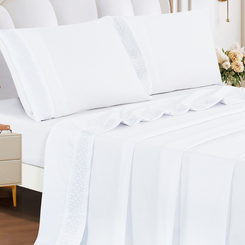 Conjunto Casal Queen Size Imperiale Algodão Toque Super Macio:branco