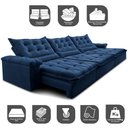 Ver imagem 3 de Sofá Retrátil e Reclinável 4,15m Cama inBox Big Fresh com SoftGel D40 Velupluma Azul