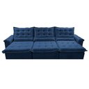 Ver imagem 5 de Sofá Retrátil e Reclinável 4,15m Cama inBox Big Fresh com SoftGel D40 Velupluma Azul
