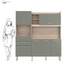 Ver imagem 5 de Armário de Cozinha 6 Portas 2 Gavetas Select Verde/Avena Touch/Menta