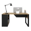 Ver imagem 5 de Escrivaninha Mesa Escritório 160cm Amêndoa e Preto Marrom