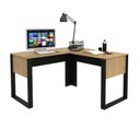 Ver imagem 5 de Escrivaninha Mesa Escritório em L ME4181 136CMX136CM 136cm Amêndoa e Preto Marrom