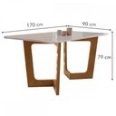 Ver imagem 3 de Mesa de Jantar 6 Lugares Nápoles/Luísa com Vidro Cinamomo/Off White/Marrom Claro - Cel Móveis