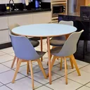 Ver imagem 3 de Mesa de Madeira Redonda 1m Branco - Dina