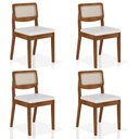 Ver imagem 1 de Kit 4 Cadeiras Sextavada Bari Freijó/corino Branco - Móveis Arapongas Freijó/corino Branco