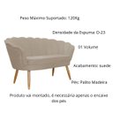 Ver imagem 3 de Namoradeira Poltrona Decorativa Pétala Pé Palito Suede Capuccino - Fm