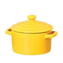 Ver imagem 1 de Kit 6 Mini Caçarola Cerâmica Amarela Esmaltada 250ml Moderna Panelinha para Festa Buffet Servir