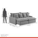 Ver imagem 7 de Sofá 2 Lugares Retrátil 174cm com Almofadas Lisboa