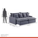 Ver imagem 3 de Sofá 2 Lugares Retrátil 174cm com Almofadas Lisboa