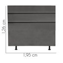 Ver imagem 2 de Cabeceira Estofada Argentina 195cm King Size para Cama Box Quarto Suede Cinza Escuro Grafite