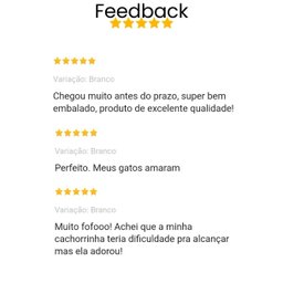 Comedouro Elevado Duplo Pet Gato Cachorro Mdf Luke - Inox - Branco - 6