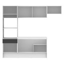 Ver imagem 6 de Armário de Cozinha Completa 240cm Branco/Preto/Branco Topazio Madesa 01