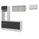 Ver imagem 5 de Armário de Cozinha Completa 240cm Branco/Preto/Branco Topazio Madesa 01