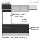 Ver imagem 7 de Armário de Cozinha Completa 240cm Branco/Preto/Branco Topazio Madesa 01