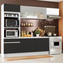 Ver imagem 1 de Armário de Cozinha Completa 240cm Branco/Preto/Branco Topazio Madesa 01