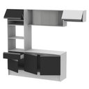 Ver imagem 3 de Armário de Cozinha Completa 240cm Branco/Preto/Branco Topazio Madesa 01