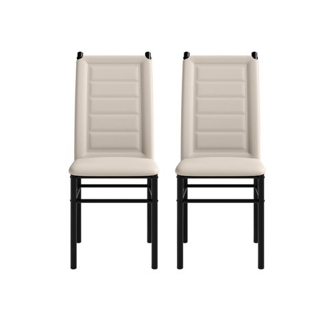 Conjunto 2 Cadeiras 41cm x 96,5cm Tokio Preto/Off White