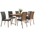Ver imagem 2 de Conjunto Sala de Jantar 6 Cadeiras York Carraro Nogal Rosê