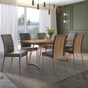 Ver imagem 1 de Conjunto Sala de Jantar 6 Cadeiras York Carraro Nogal Rosê