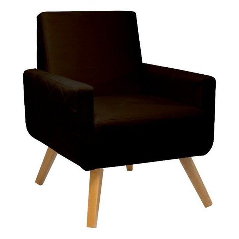 Poltrona Decorativa - Pietra - Revestimento Veludo Ladecor Estofados Preto
