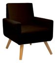 Ver imagem 1 de Poltrona Decorativa - Pietra - Revestimento Veludo Ladecor Estofados Preto