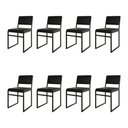 Ver imagem 1 de Kit 8 Cadeiras de Jantar Industrial Isa Assento Corino Preto