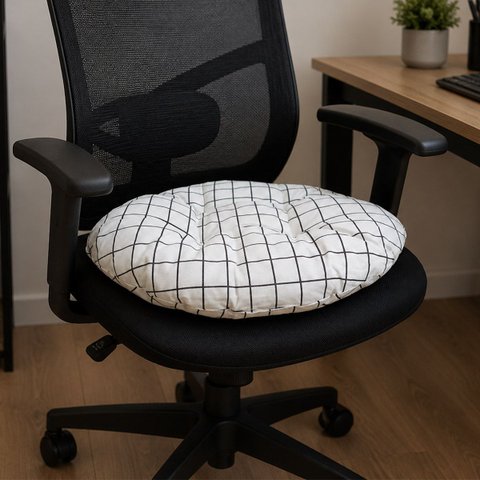 Almofada Futton Redonda Assento Cadeira Sofa Sala Escritorio Home Office Estudio Quarto Conforto Dec