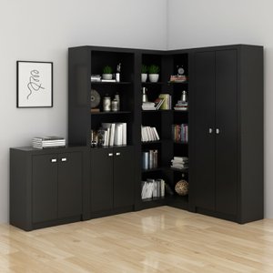 Kit 4 Armários para Escritório com Estante 