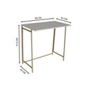 Ver imagem 3 de Escrivaninha Mesa Escritório Dobrável X P1044 80cm Industrial Arena e Dourado Cinza