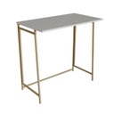 Ver imagem 2 de Escrivaninha Mesa Escritório Dobrável X P1044 80cm Industrial Arena e Dourado Cinza