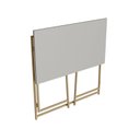 Ver imagem 4 de Escrivaninha Mesa Escritório Dobrável X P1044 80cm Industrial Arena e Dourado Cinza